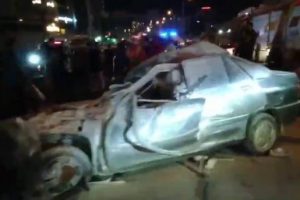 برخورد ۳ خودرو بر روی پل صابرین رشت