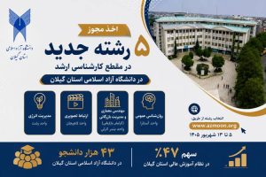 اخذ مجوز ۵ رشته کارشناسی ارشد جدید در دانشگاه آزاد اسلامی استان گیلان